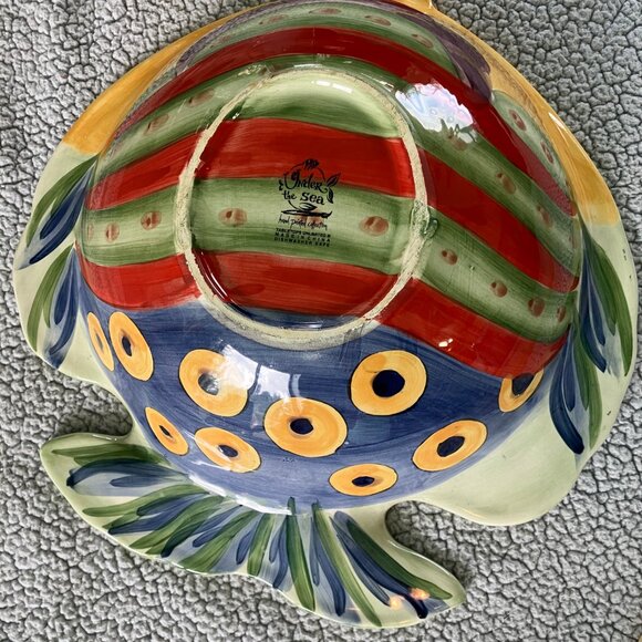 Under the sea hand painted large salad bowl - Picture 2 of 2